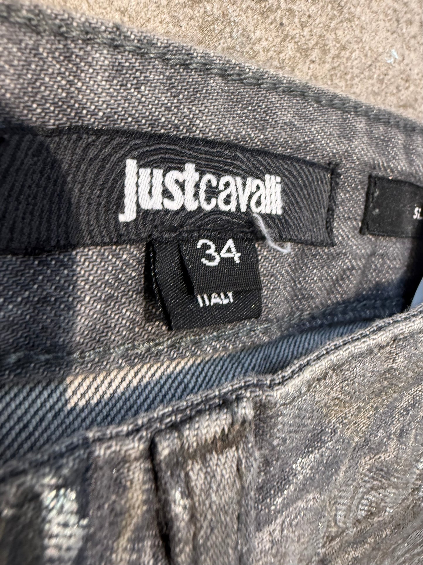 Cavalli Metallic Snake Jeans (34”)