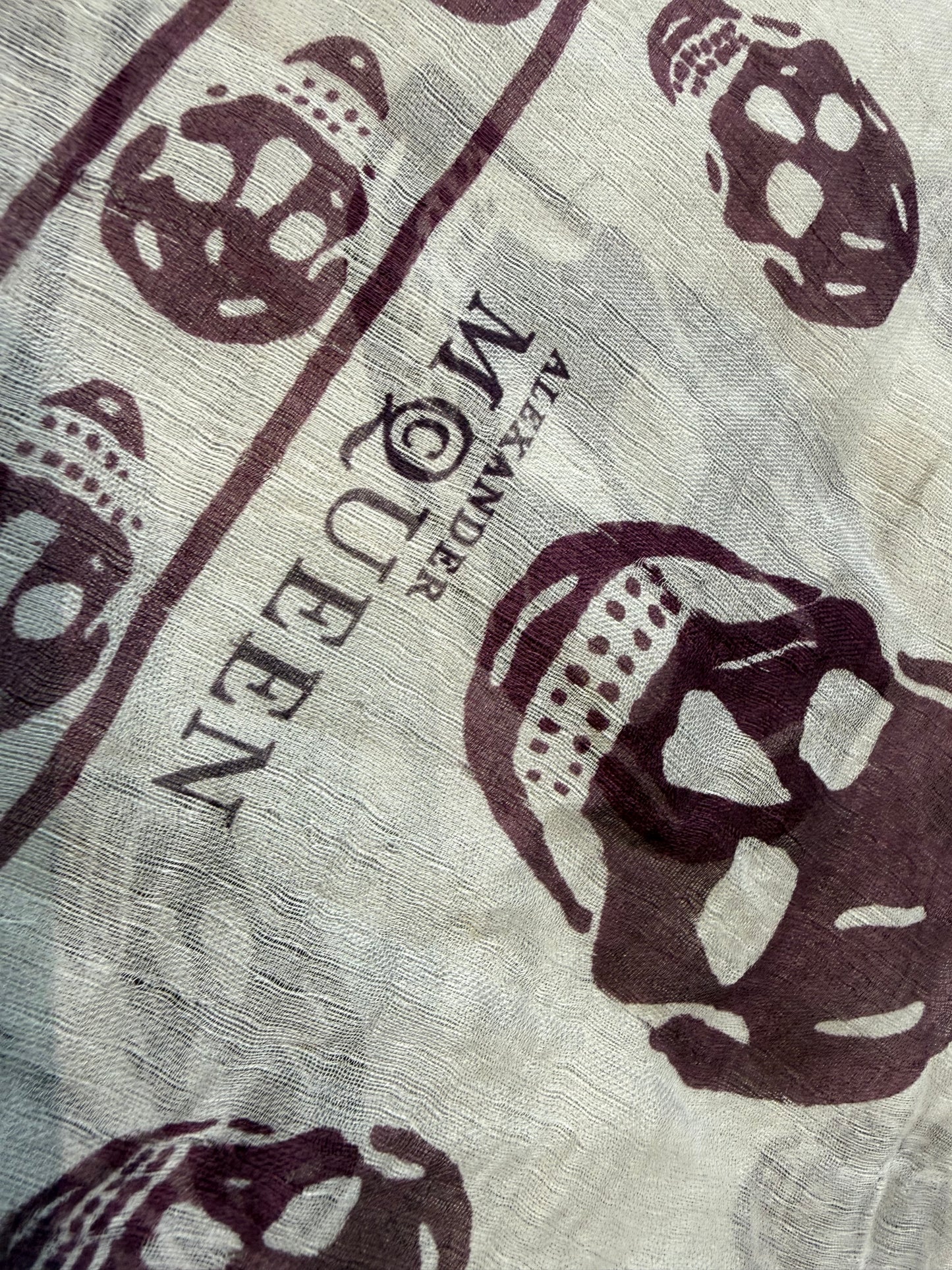 000’s Alexander McQueen Silk Skull Scarf