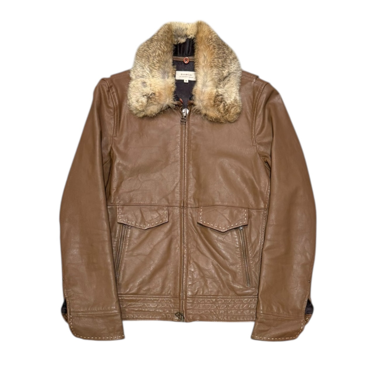 000’s Hiromichi Fur Collar Leather Jacket (M)