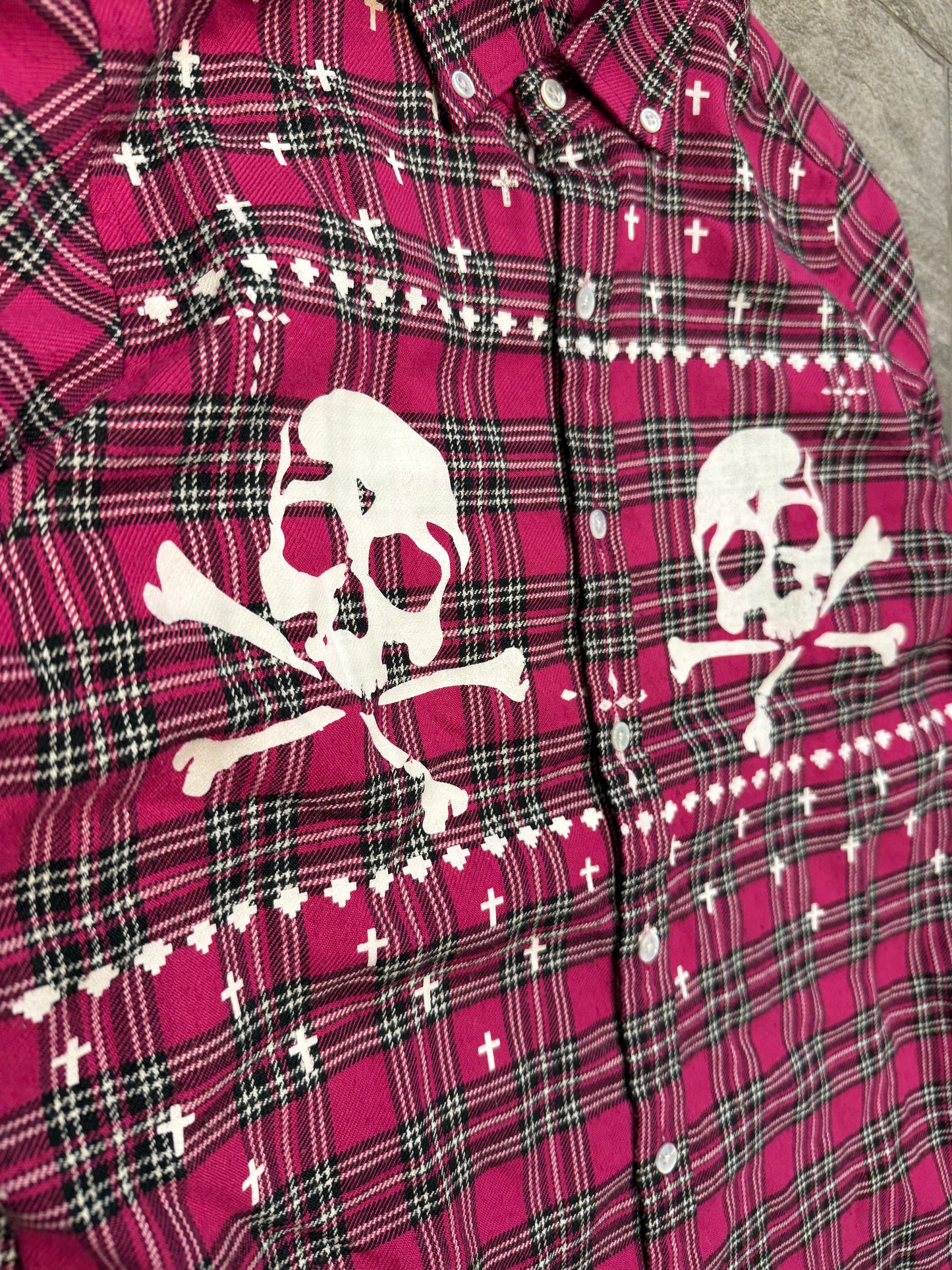 000’s Destrad Skull Checkered Flannel (S)