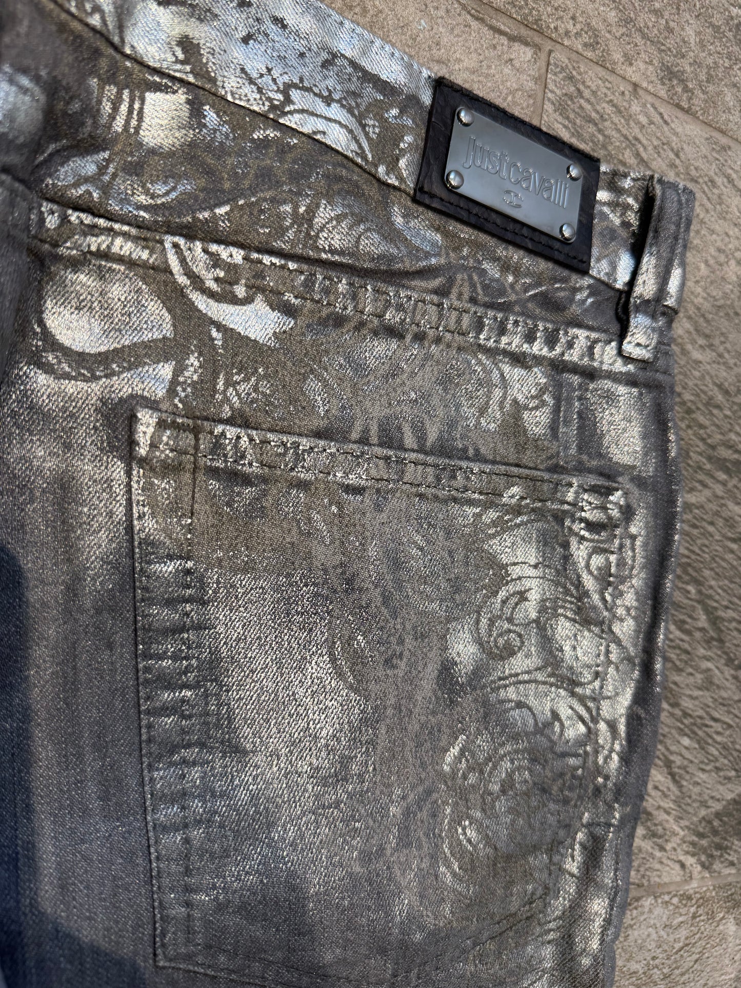 Cavalli Metallic Snake Jeans (34”)