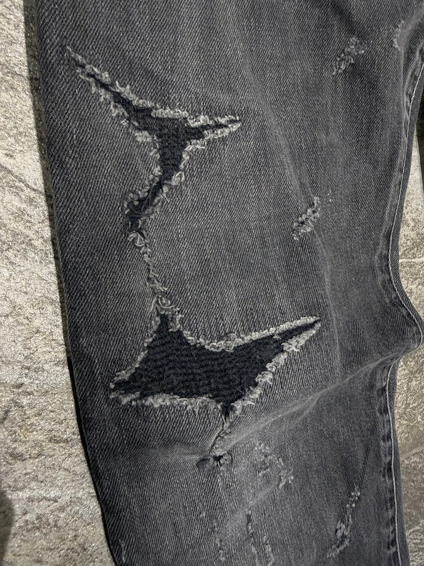 Balmain SS2017 Distressed Zip Jeans (33”)