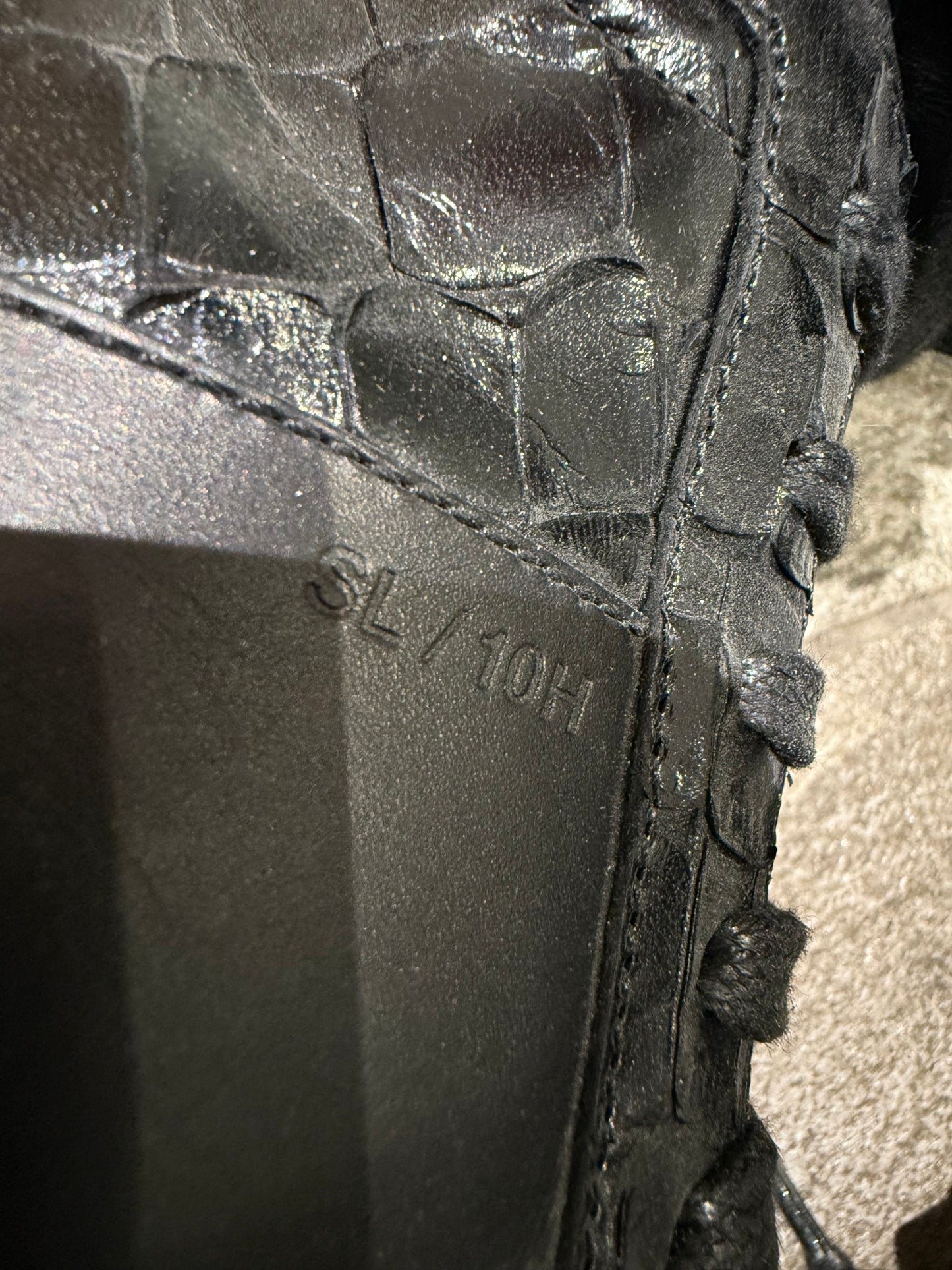 SL/10H Saint Laurent croc embossed High Tops (EU 44 - UK 10)