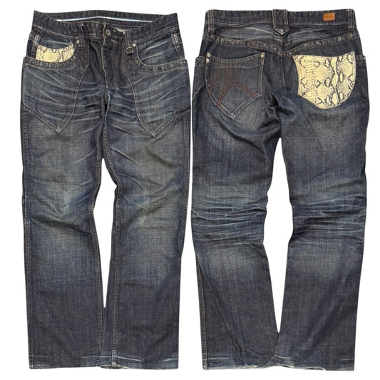 000’s Nicole Studded Snakeskin Jeans (32”)