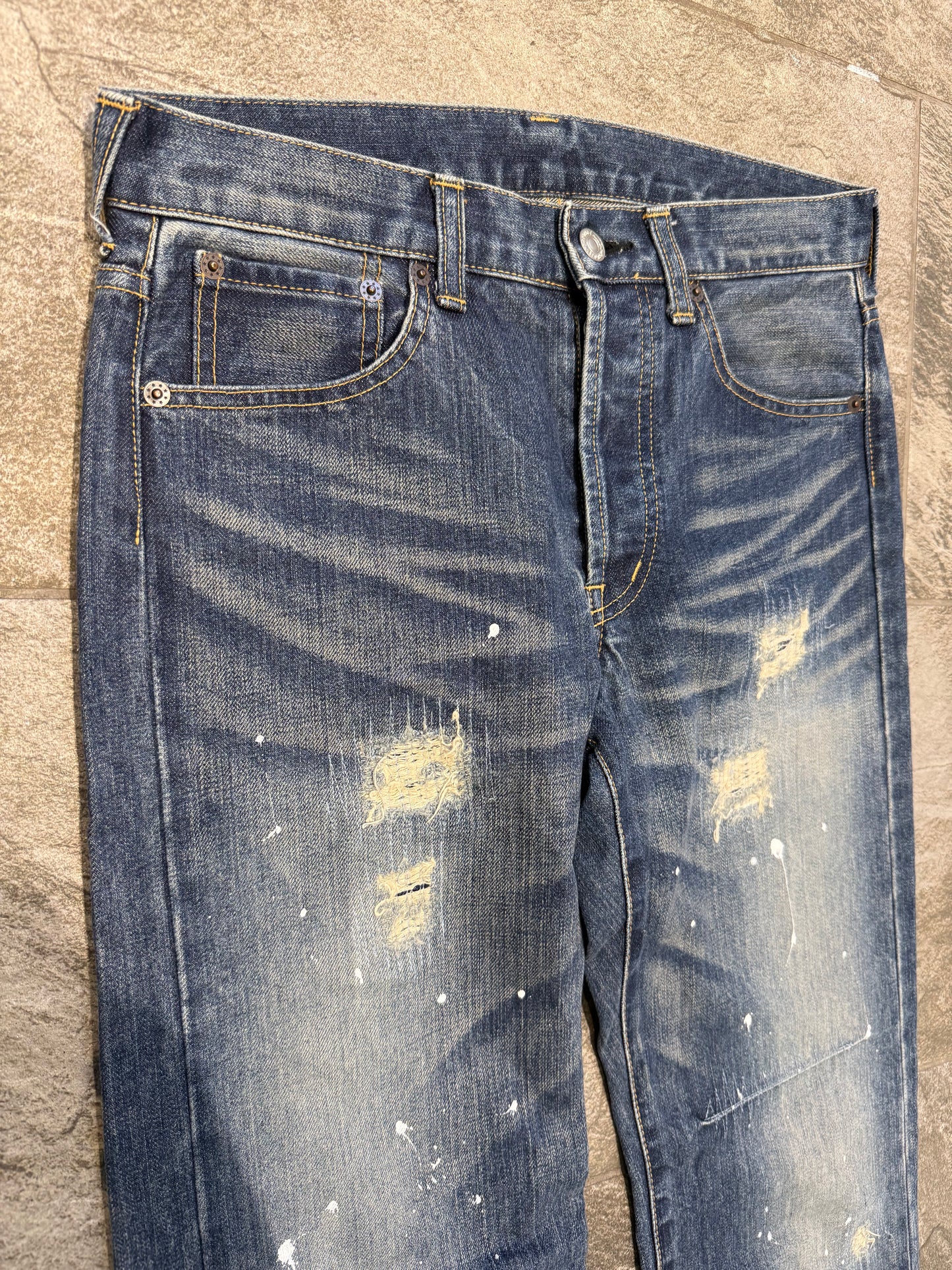 000’s Takeo Kikuchi Paint Splatter Jeans (32”)