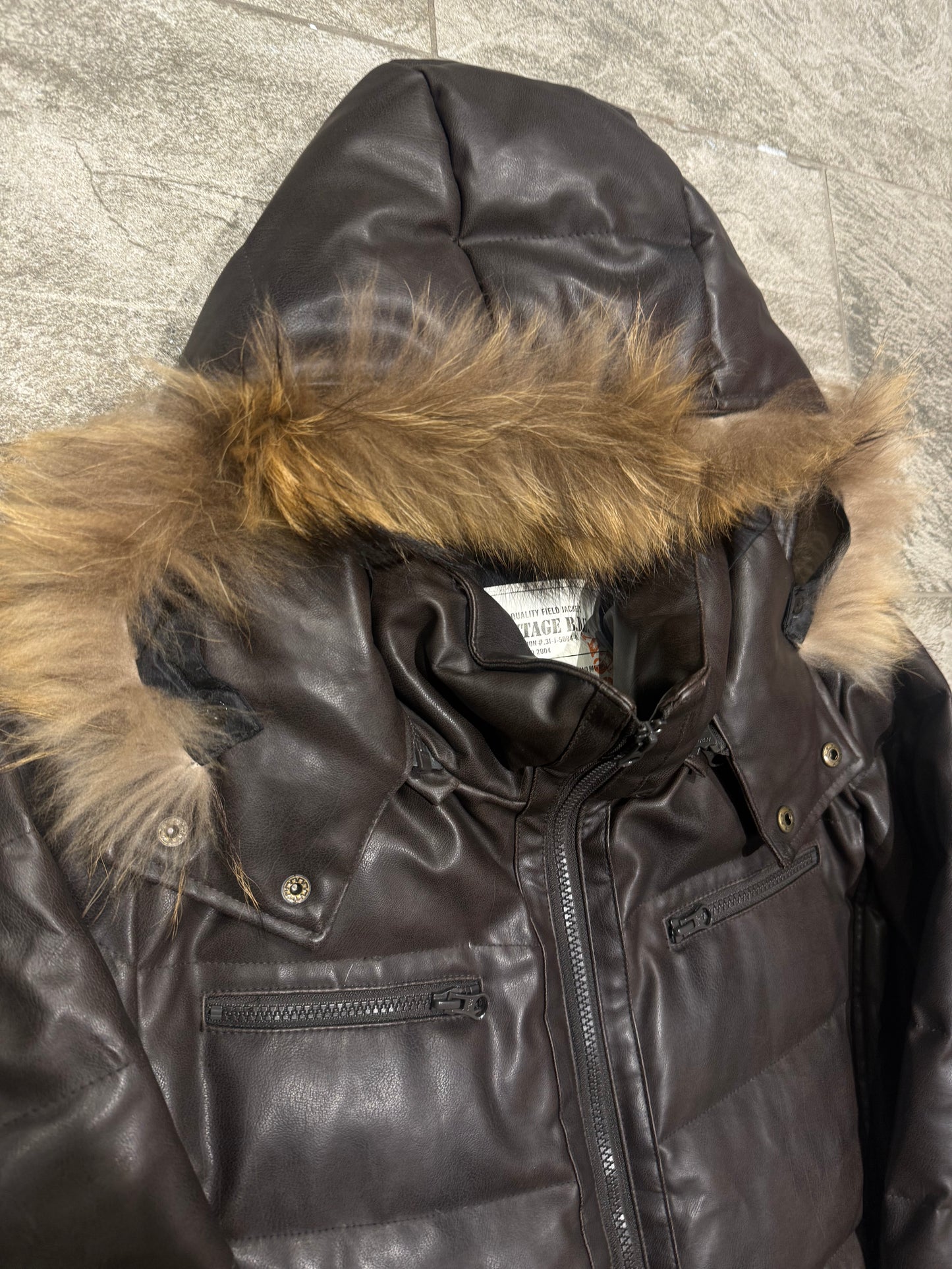 000’s BDU Leather Fur Puffer (L)