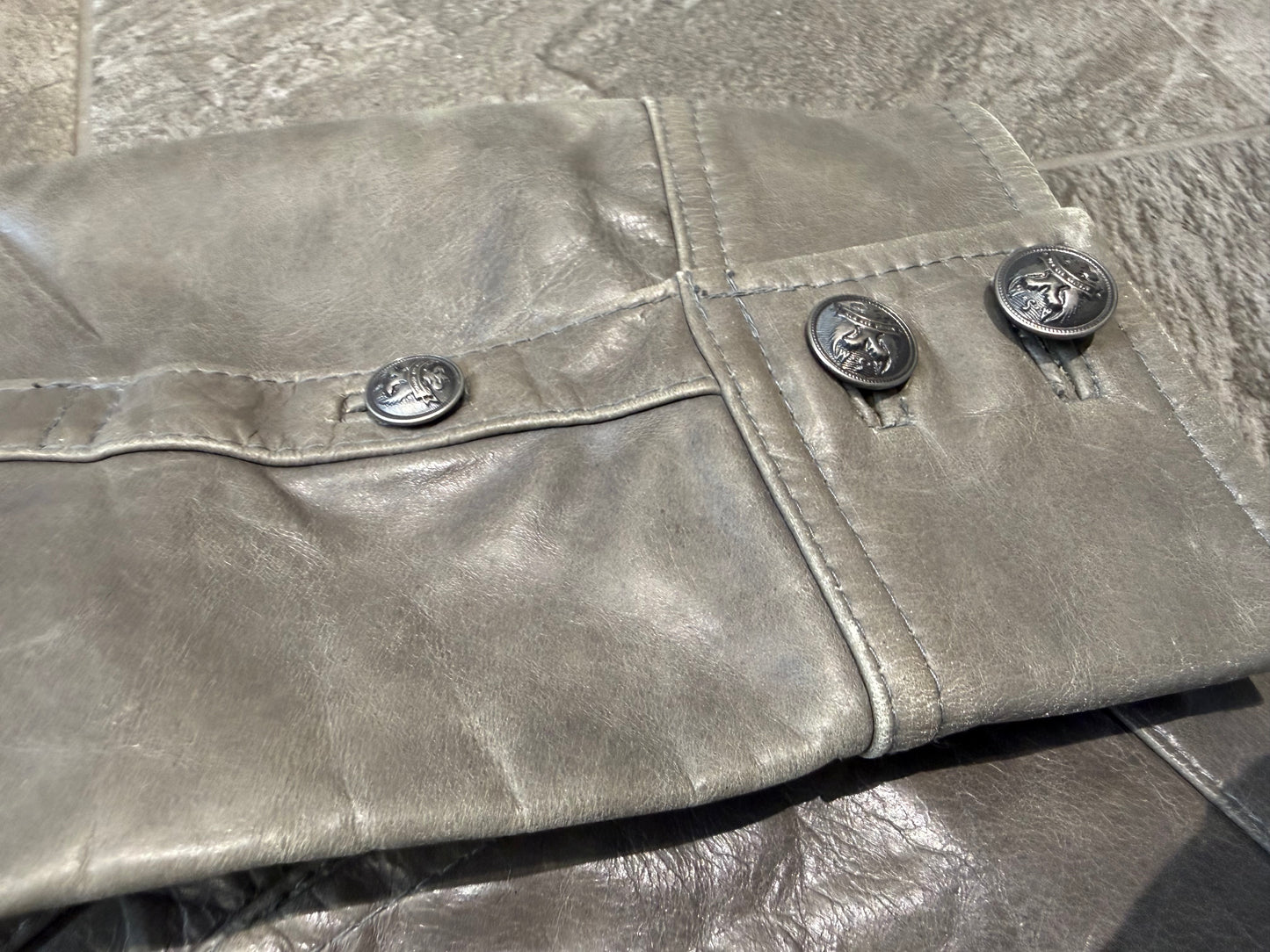 000’s ASM Buffalo Leather Fur Jacket (M)