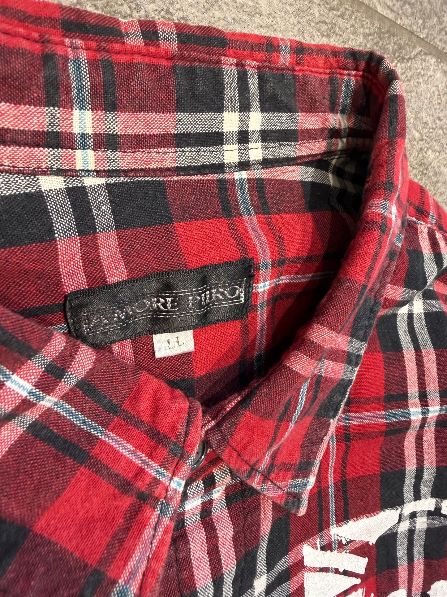 000’s Amore Pure Skull Checkered Flannel (M-L)