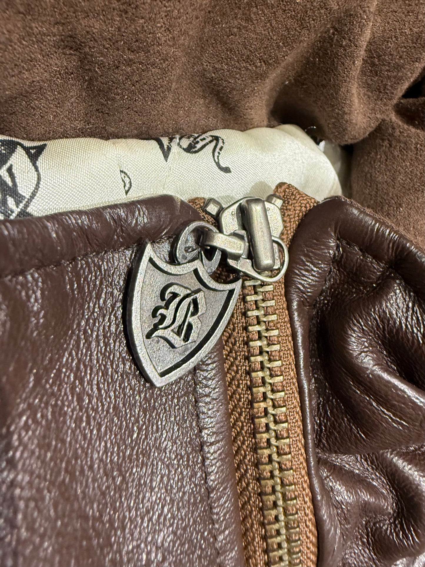 000’s Blow Leather Fur Hood Jacket (M)